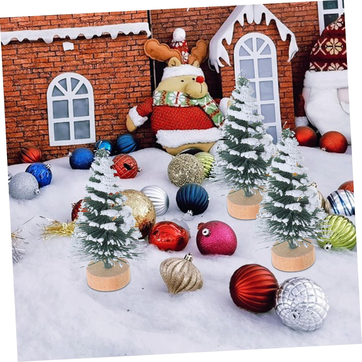 DIY Felt Christmas Tree Ornaments 10Pcs Mini Pine Decor for Xmas Party Supplies image number 6