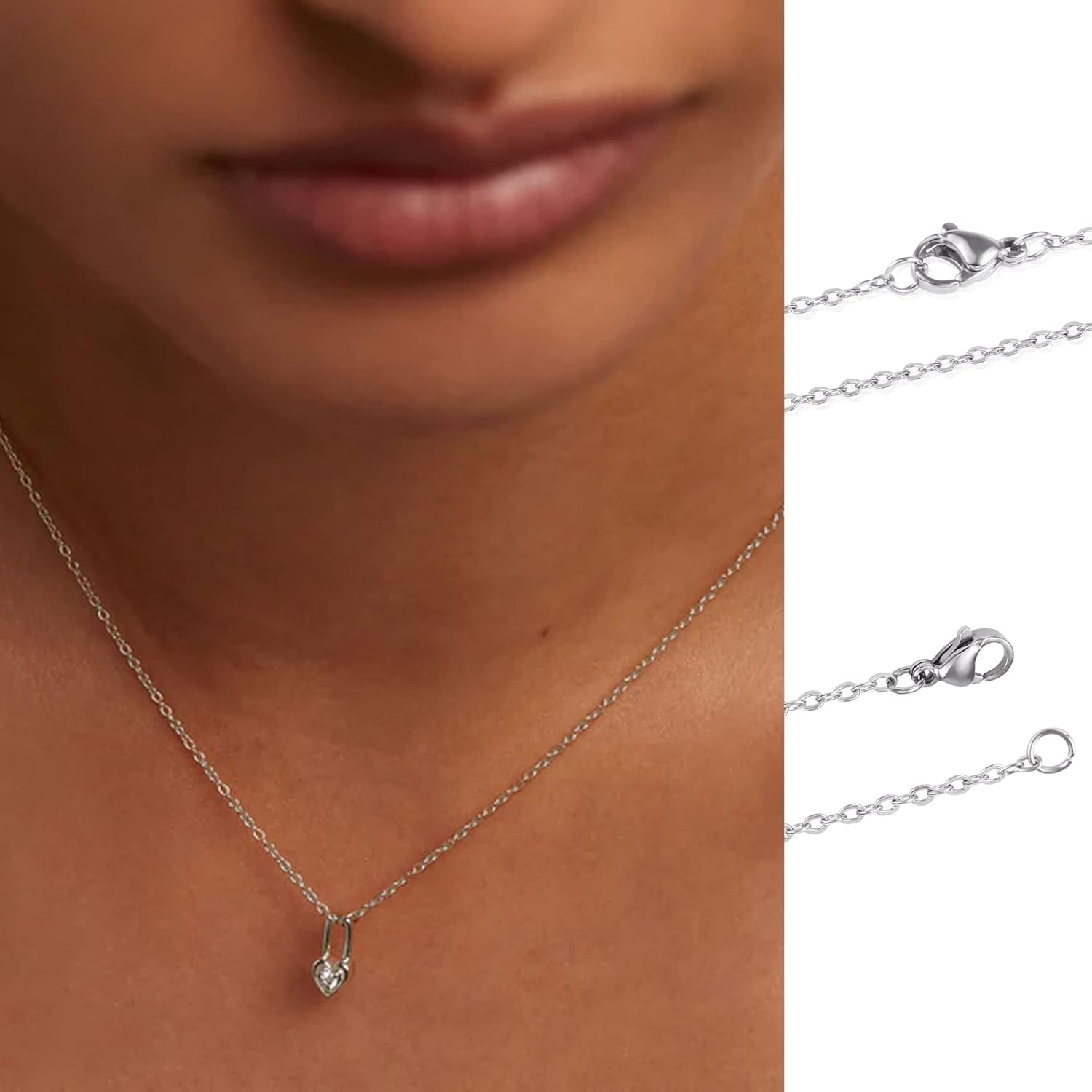 Wholesale 12 PCS Genuine Stainless Steel Fine Cable Chain Necklace Chains Bulk for Jewelry Making 18-30 Inches (20 Inch(2Mm)) image number 5