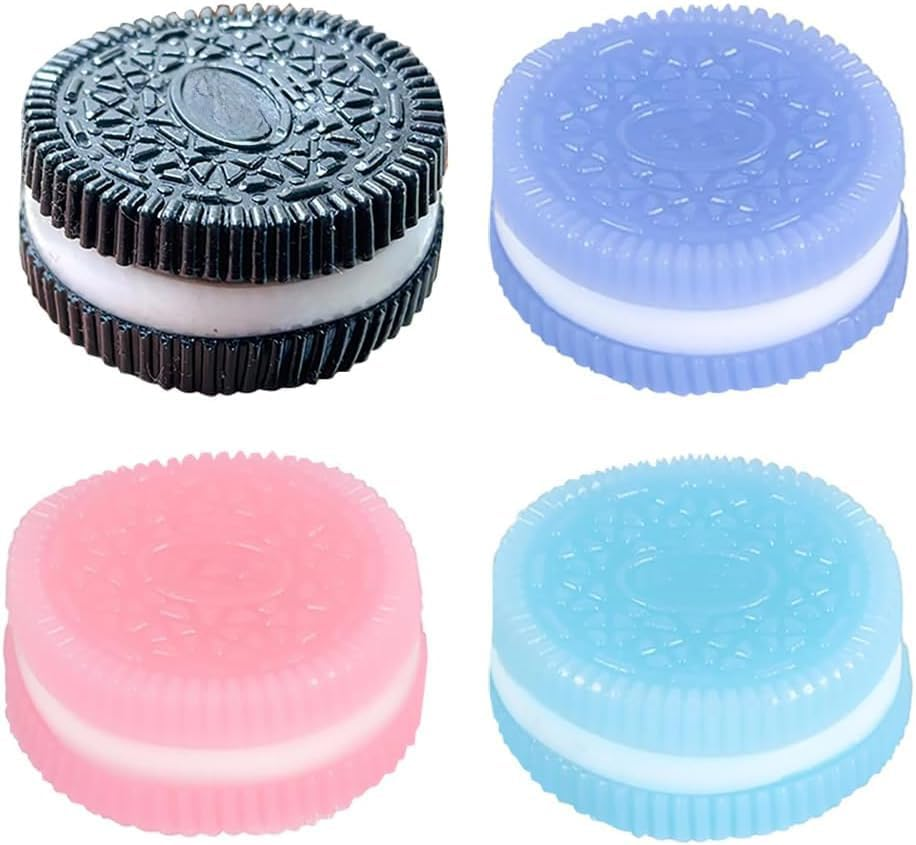 Taba Squishy Biscuit Cookie Toy &ndash; Stress Relief Squishy Toys for Kids & Adults &ndash; Soft Squeeze Kawaii Fidget &ndash; Cute Dessert Shape Sensory Toy for Relaxation & Anxiety 4 Pcs image number 2