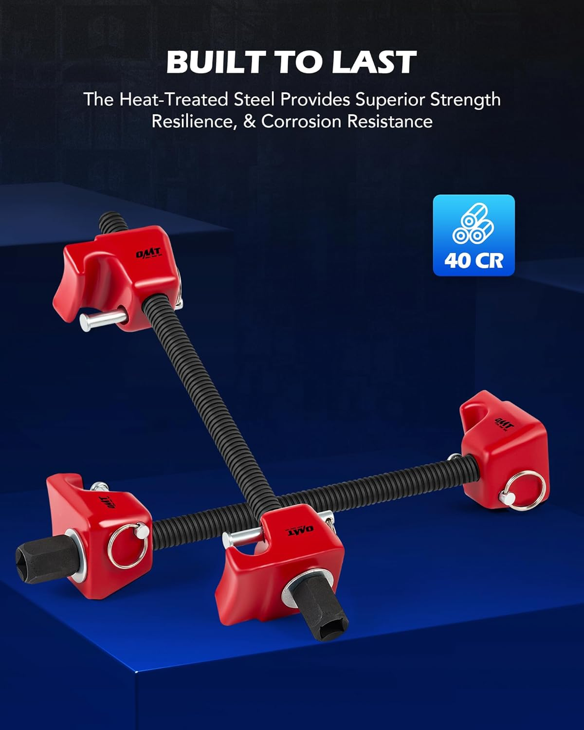 Orion Motor Tech Spring Compressor, Strut Spring Compressor with 10.6" Range, Dual Heavy Duty Coil Spring Compressor Tool with Locking Pins, 13/16&rdquo; Socket 1/2" Drive to Compress the Coil Spring - Blue image number 6