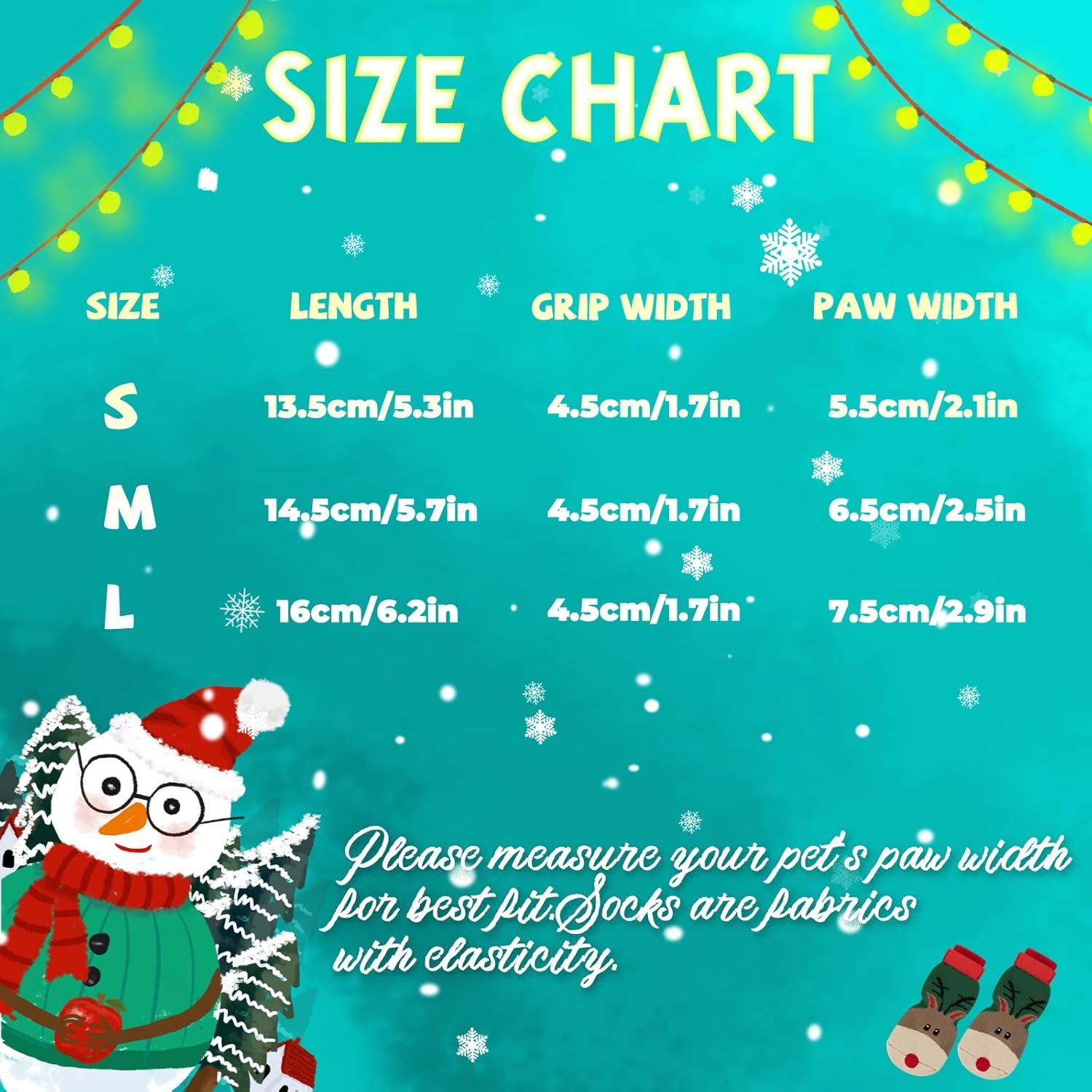 Rypet Christmas Dog Socks 2 Pairs - Non Slip Dog Grip Socks with with Adjustable Straps Traction Control for Hardwood Floor, Pet Paw Protector for Small Medium Large Dogs Large image number 1