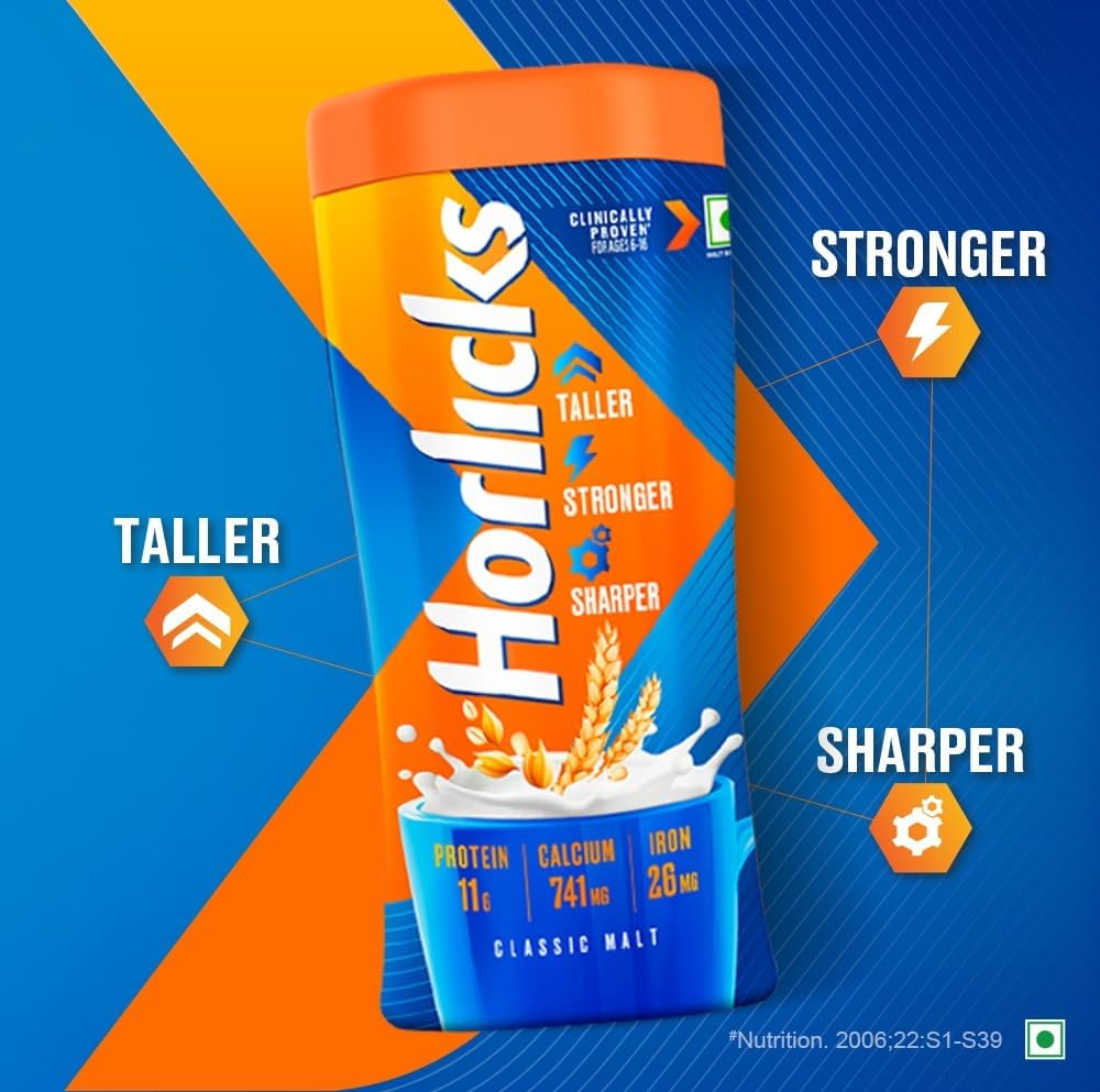 Horlicks Original Classic Malt Plain, 500 Gram image number 3