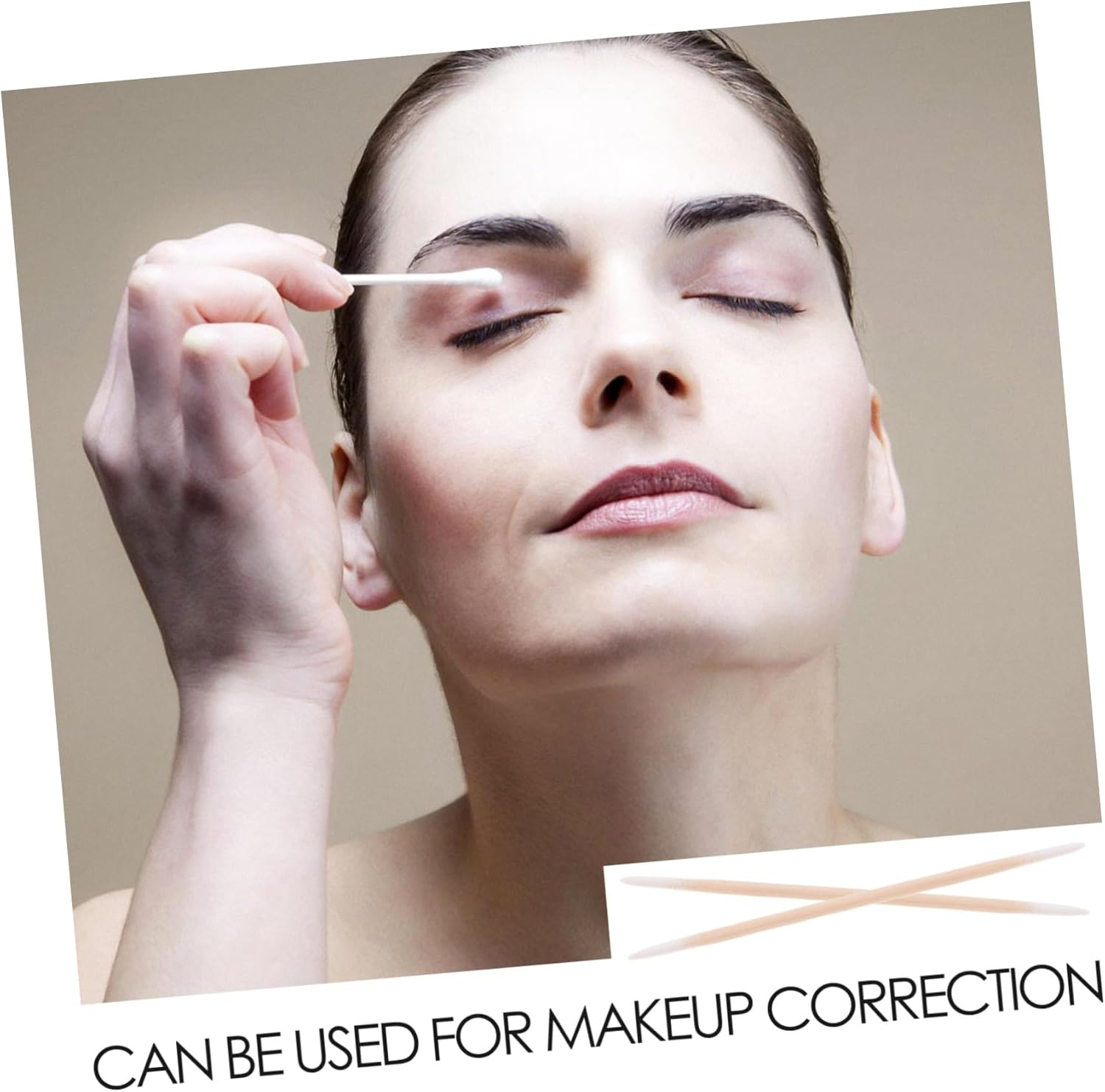 2Pcs Double-Ended Cotton Swabs for Makeup Skincare Precision Cleaning Soft Wooden Handle 100 Pieces per Bag