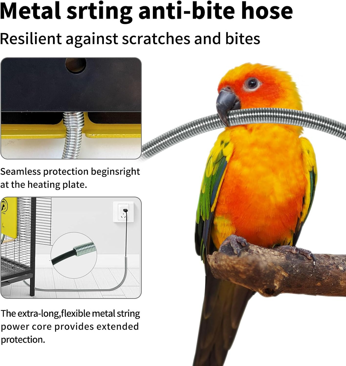 SYSAI Snuggle-Up Bird Warmer for Small Exotic Birds like Parakeets or Cockatiels and Conure,104&deg;F/113&deg;F Adjustable, 4 X 6 Inches, Bird Heater for Cage image number 2