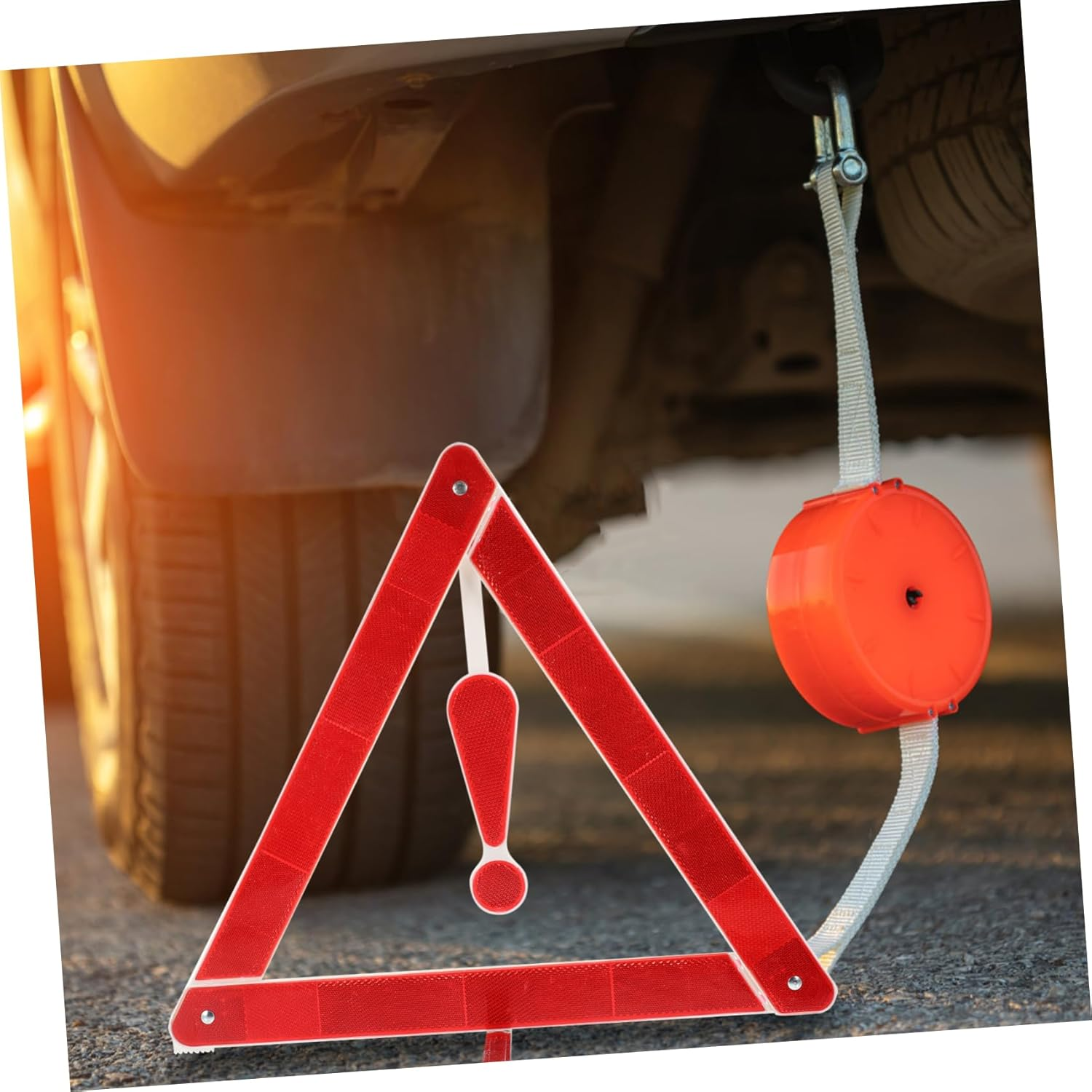 2Pcs Car Warning Triangle Folding Safety Tripod Kit Wind Resistant Roadside Warning Signs Easy Storage Sturdy Practical Vehicle Emergency Safety Tool image number 2