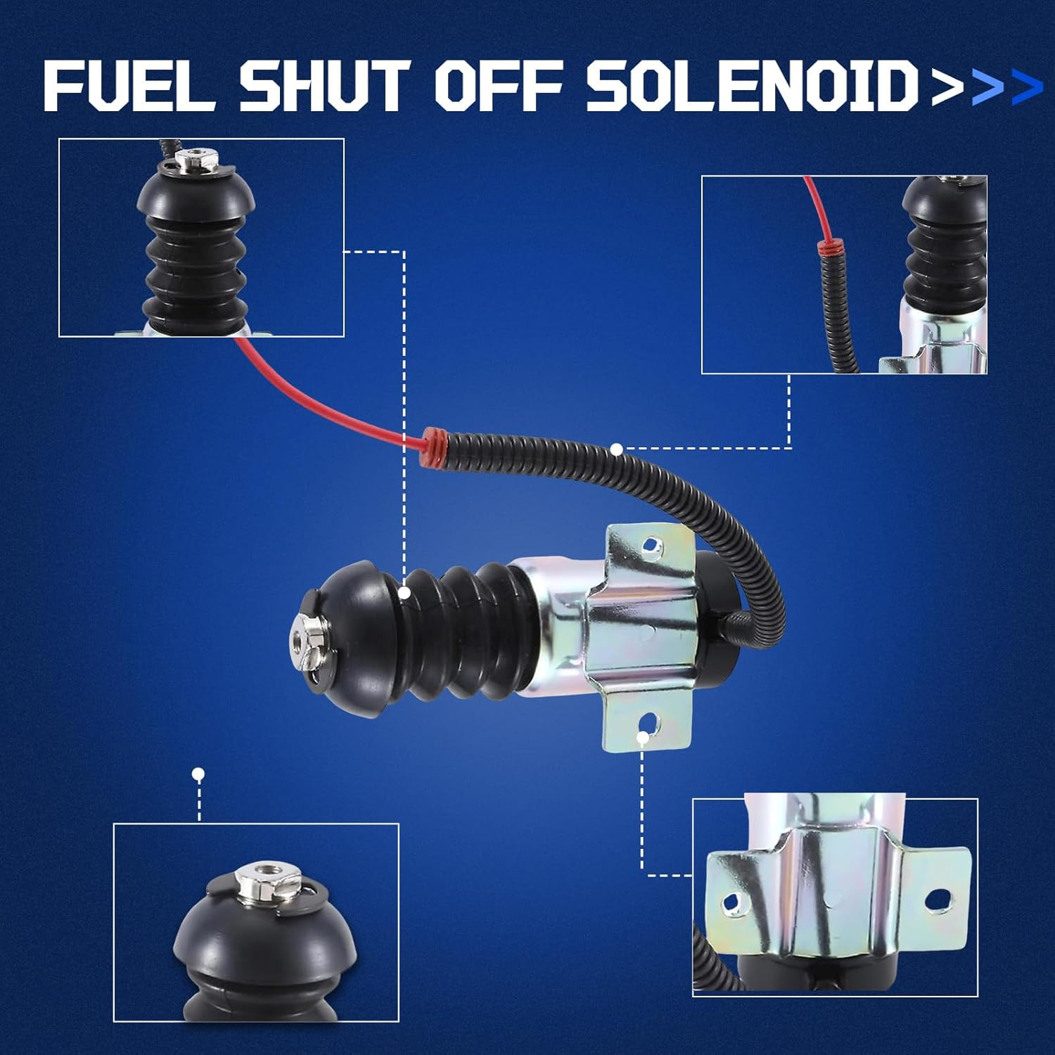 Zachager 12V Fuel Shut off Solenoid 04233841 04234373 for Deutz 912 913 914 35DZS1E2 APE 3309 F139 Stop Solenoid Valve Excavator Disel Engine Replacement Parts image number 5