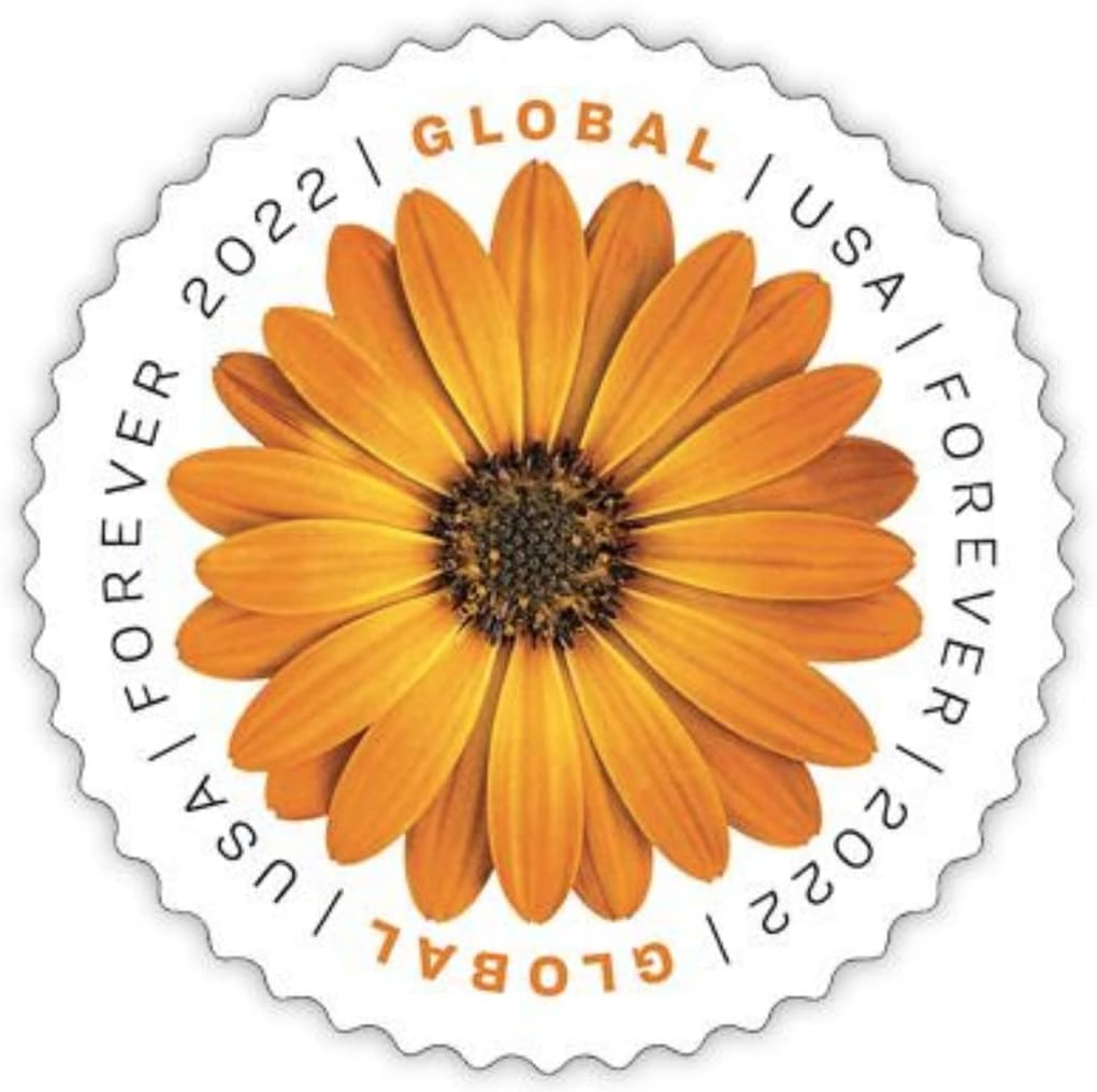 USPS African Daisy 2022 (Sheet of 10) International Mail Global Postage Forever Stamps Scott #5680 image number 1
