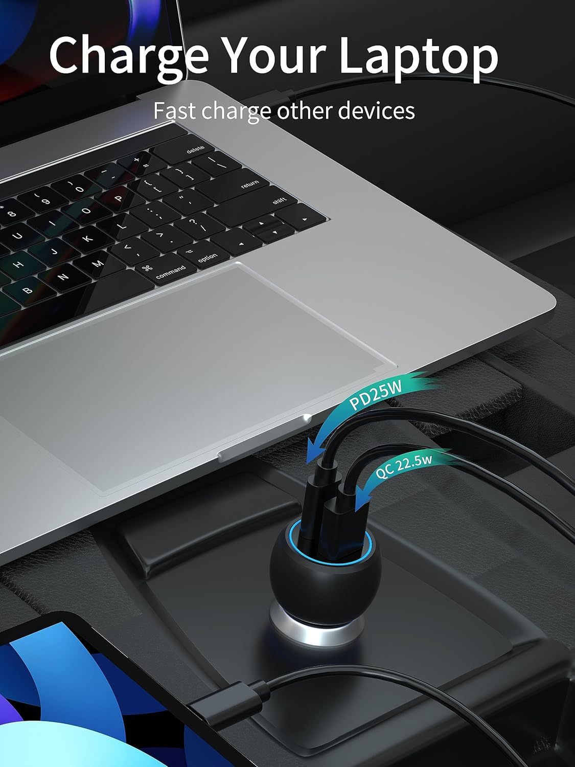 USB C Car Charger, Total 60W Car USB Charger 2 Port Fast Charge [30W PD&30W QC3.0], Flush Fit Fast Car Charger Adapter Compatible with Iphone 14/13/12/11, Galaxy, Pixel, Tablet and More image number 5