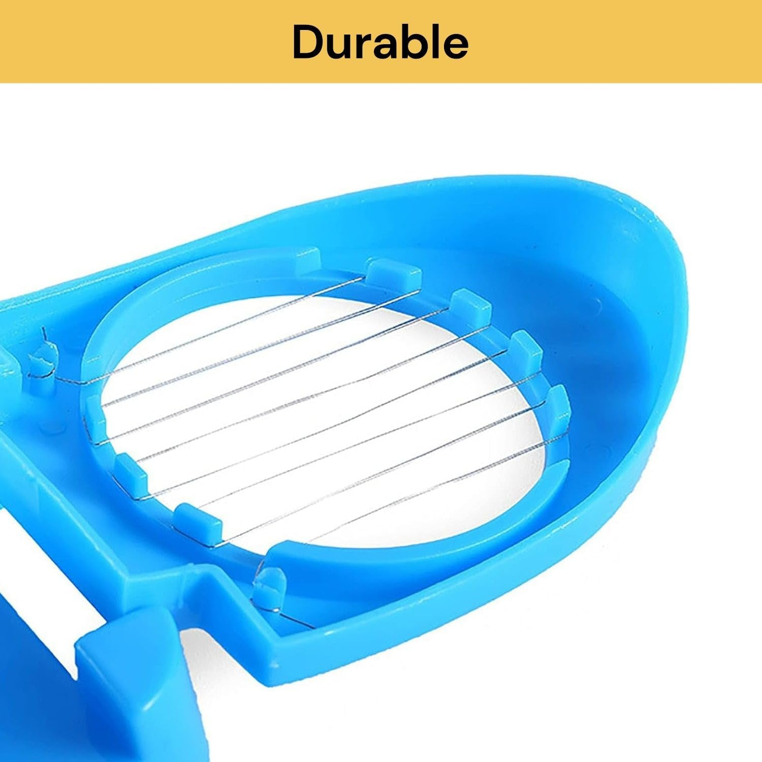 Ezonedeal Egg Slicer with Stainless Steel Wires Perfect Boilled Egg Also Used for Strawberries, Boiled Potatoes or Mozzarella Balls (Blue) image number 5
