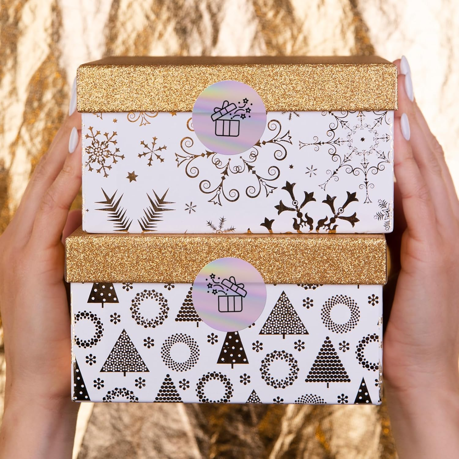 YKIADA Holographic round Thermal Labels Vinyl Purple 2 Inch Self-Adhesive Laser Direct Circle Stickers Roll Waterproof Printable Decals for QR Code DIY Name Tag 200 PCS image number 6