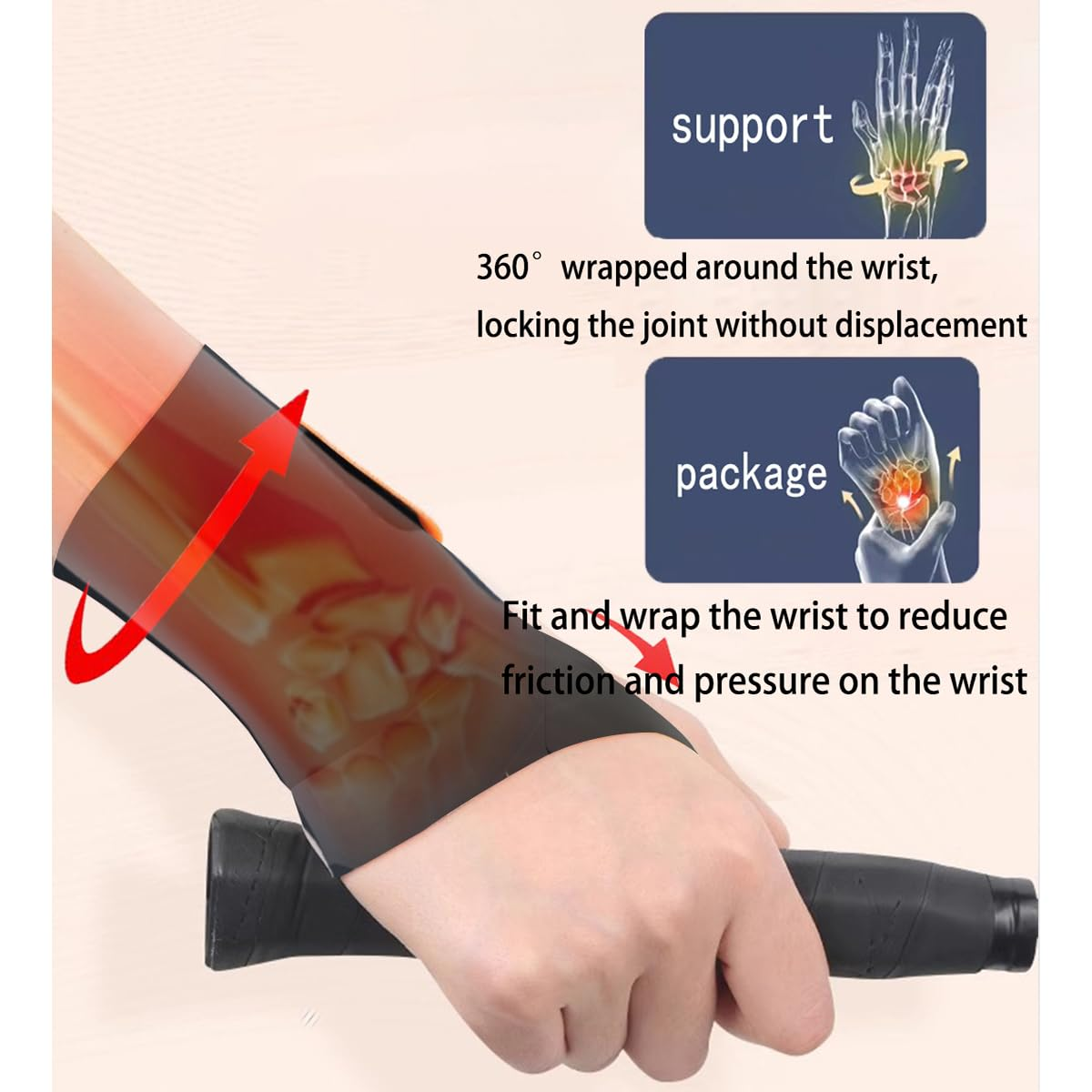 Wrist Supporter Attached Tendon Shaft Joint Protection Thumb Supporter Pressure Control Base of Thumb Supporter Protection Prevention of Injury Wrist Supporter Ultra-Thin, Lightweight Sweat-Absorbing Fast Drying Sports Housework Childcare Computer/Smartphone Operation Unisex (1, Black) - 2, Khaki image number 6