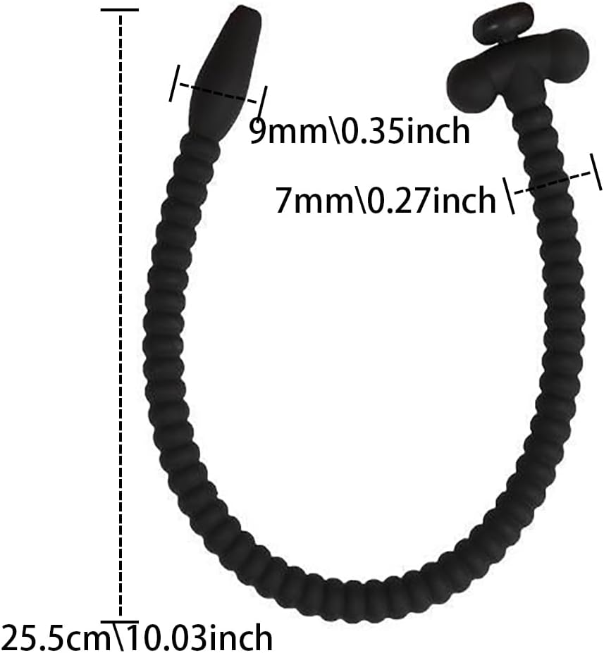 Silicone Penis Ring Urethral Probe Wand Urethral Sound Multi Beads Hollow Urethral Plug Probe Dilator Masturbation Rod