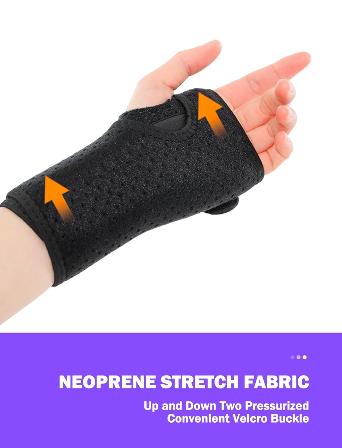 Rolxmed Wrist Brace Splint for Sprain Fixator Relief, Adjustable Support with Breathable Neoprene Material, Day/Night Fix for Women & Men, Fit Right or Left Hand, Arthritis, Tendonitis, Carpal Tunnel, Strain (One Size, Left Hand) image number 2