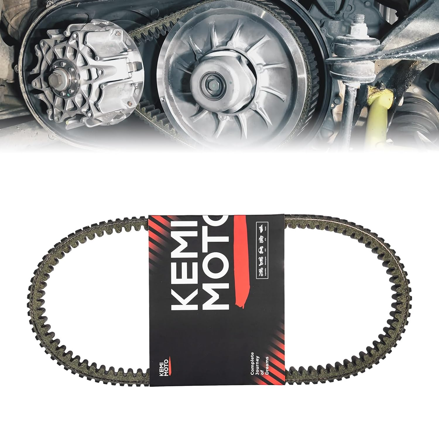 KEMIMOTO UTV Drive Belt, Compatible with Can-Am 2016-2020 Defender (Max) HD8 HD10 Maverick Sport (Max) 1000 1000R Trail 800 1000 800R 1000R 2018 Maverick X3 900 HO, OEM Replace 422280656 422280654 image number 3