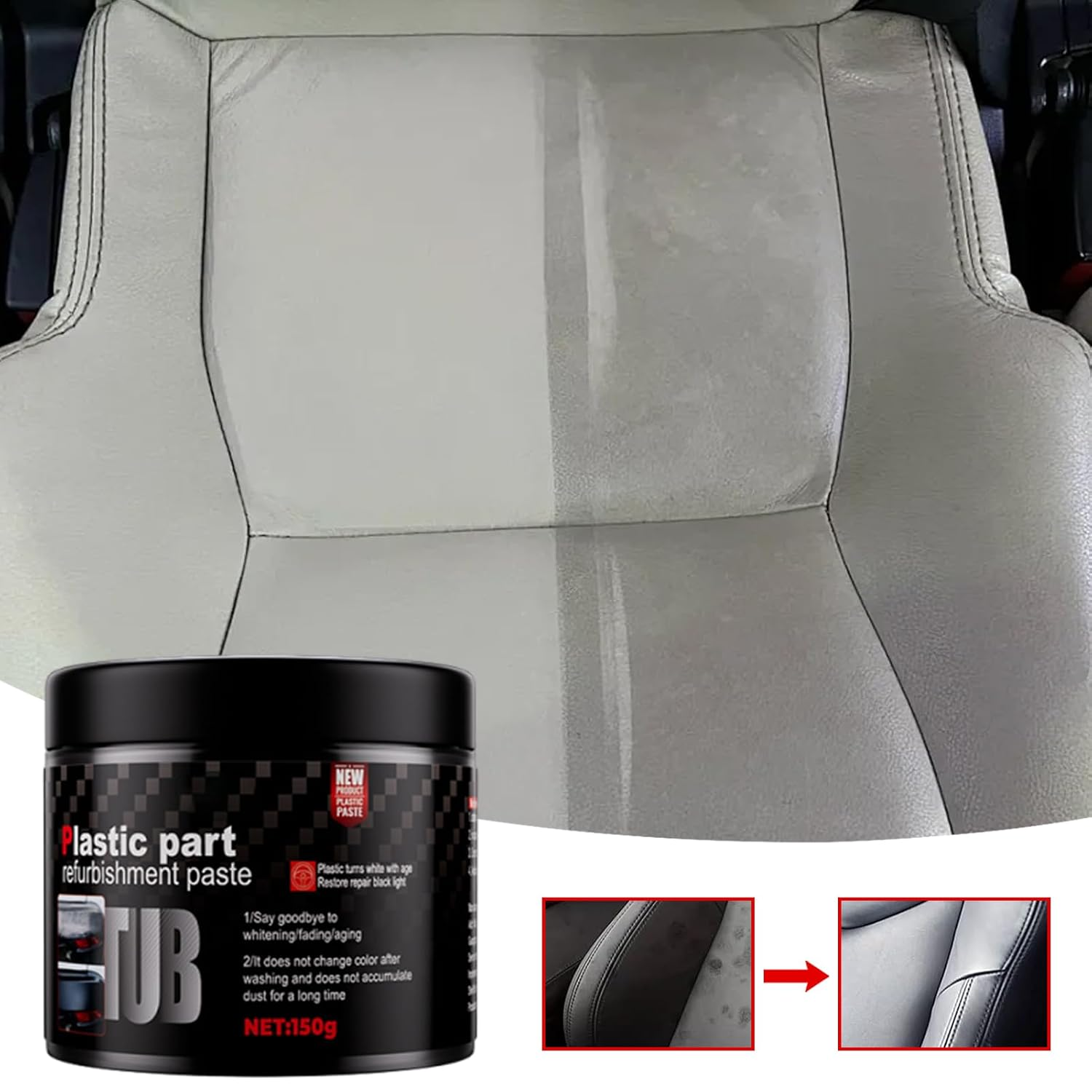 Car Leather Repair Cream,Automotive Leather Repair Cream - Gentle Car Restoring Conditioner for Car Interior Vehicles Truck RV Sedan image number 1