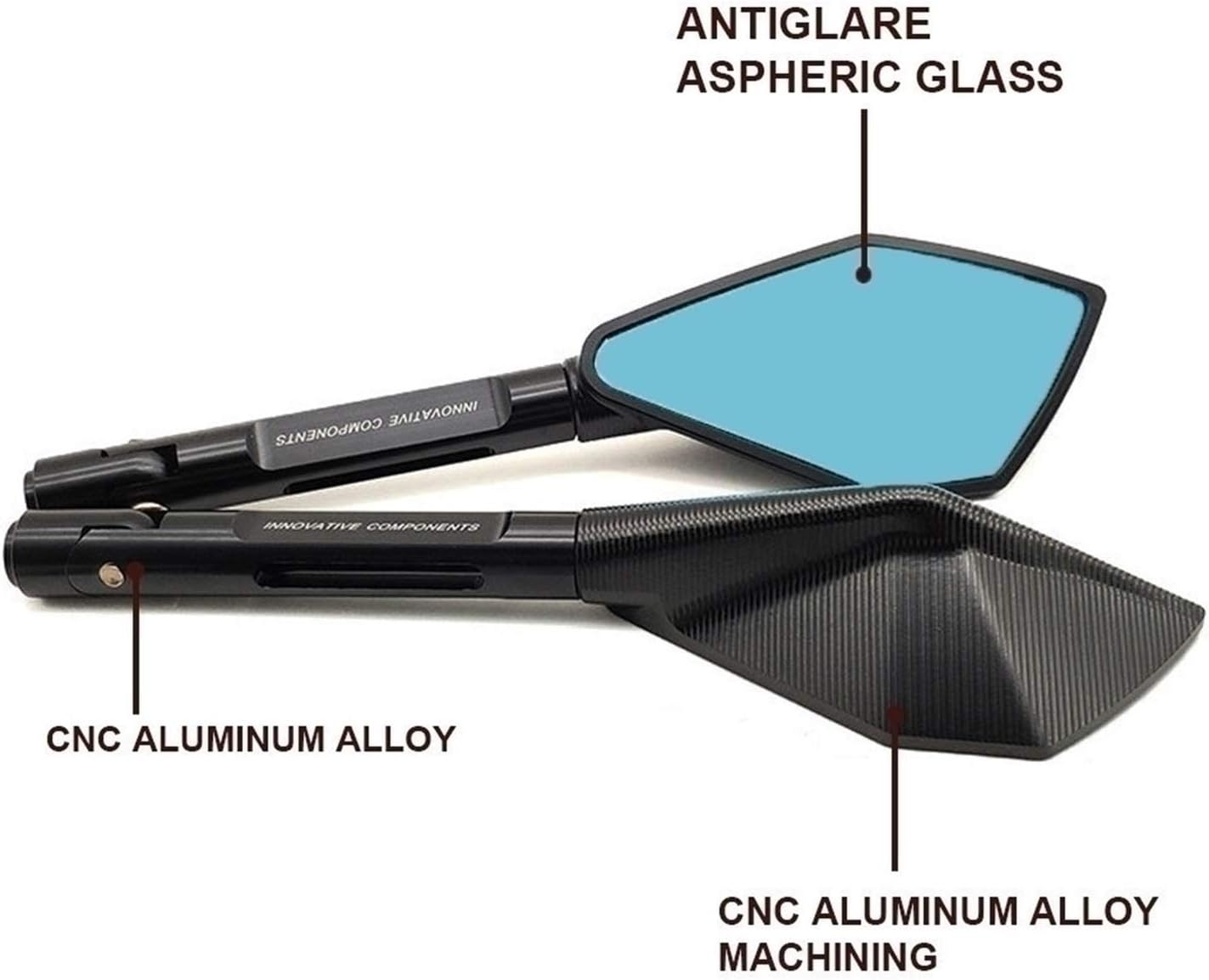 Motorcycle Mirror Cnc Aluminum Motorbike Handlebar Rearview Mirrors for Moto Dirt Bike Accessories Universal Auto Parts (Color : B-Lack) image number 1