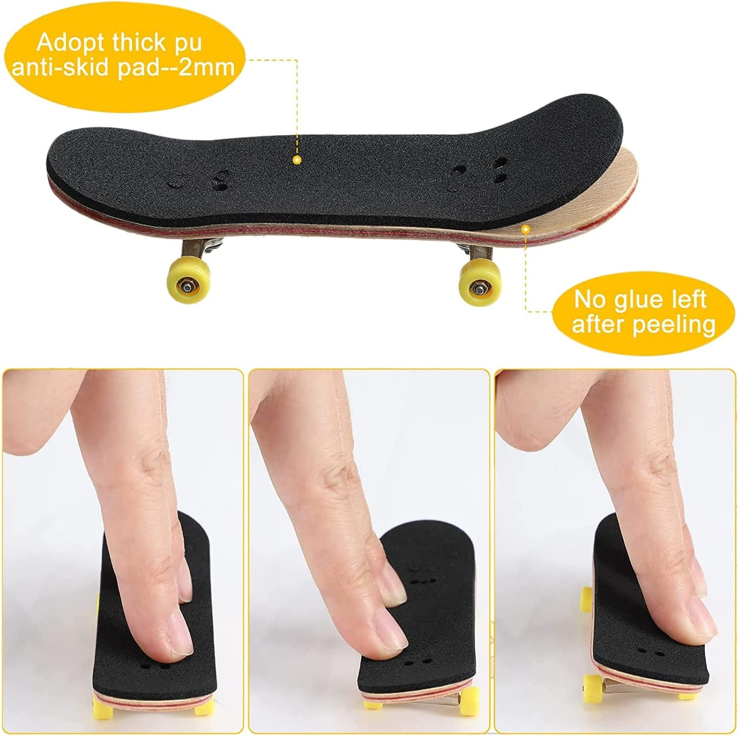 24 Pieces Fingerboard Grip Tape - Black Non Slip Foam Grip Tape for Mini Fingerboards image number 3