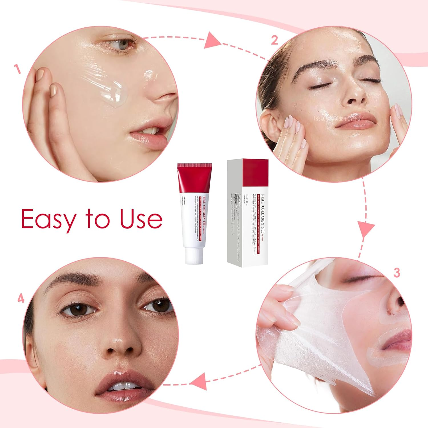 Real Collagen Fit Hydrolyzed Collagen Wrapping Mask - Peel off Facial Mask for Elasticity, Hydration & Glow, Glass Skin Moisturiser, Korean Skin Care, Self Care Treatment, Hydrating & Firming, 50Ml image number 2