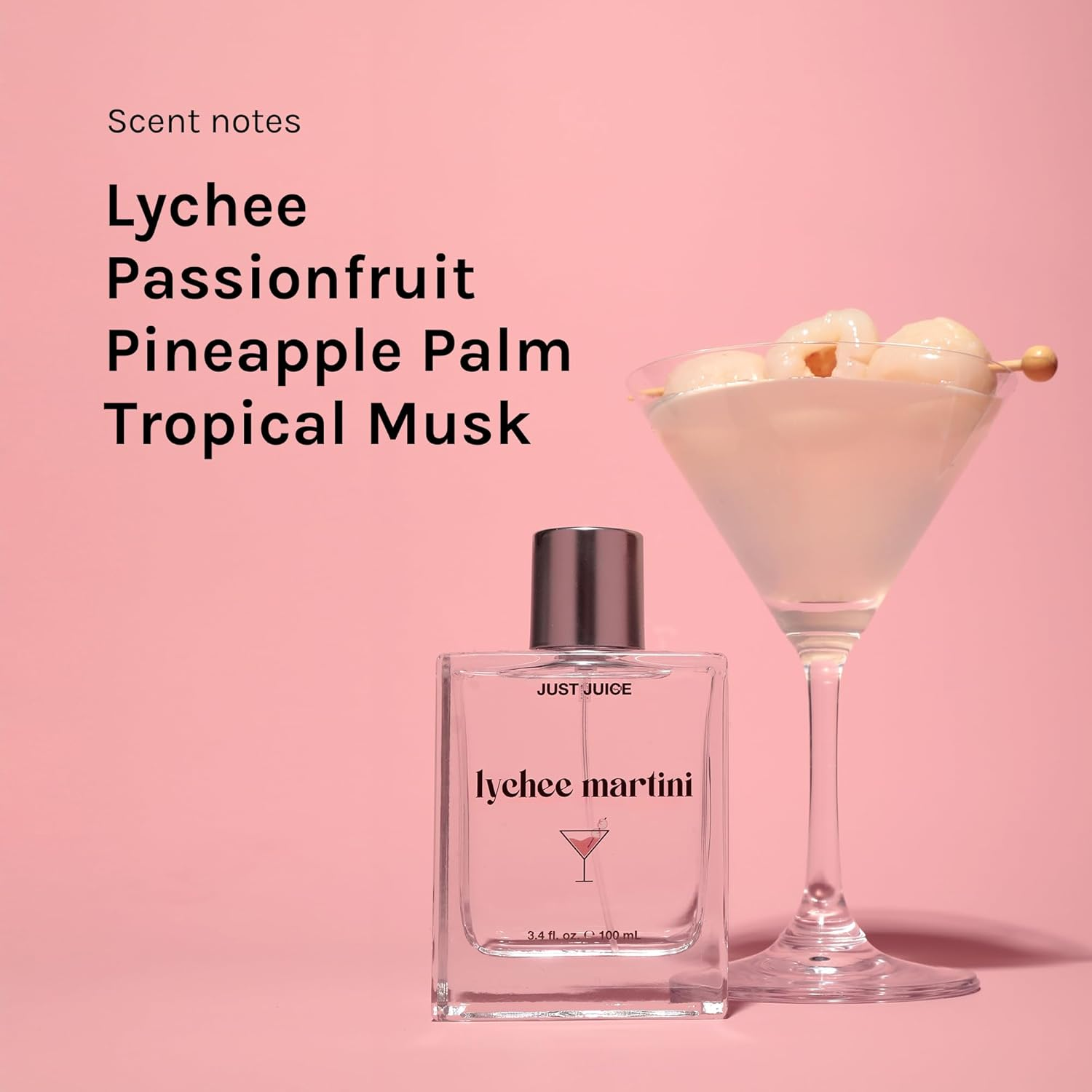 Just Juice Lychee Martini - Lychee, Passion Fruit, and Musk Perfume for Women and Men - Fruity and Tropical Summer Perfume - 100 Ml