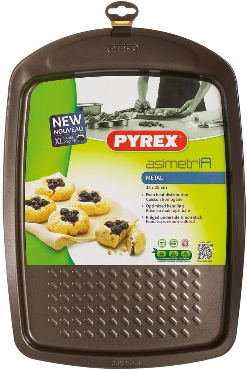 Pyrex Asimetria Non-Stick Rectangular Baking Tray, Brown, 39.3Cm X 27.8Cm X 3.3Cm image number 1