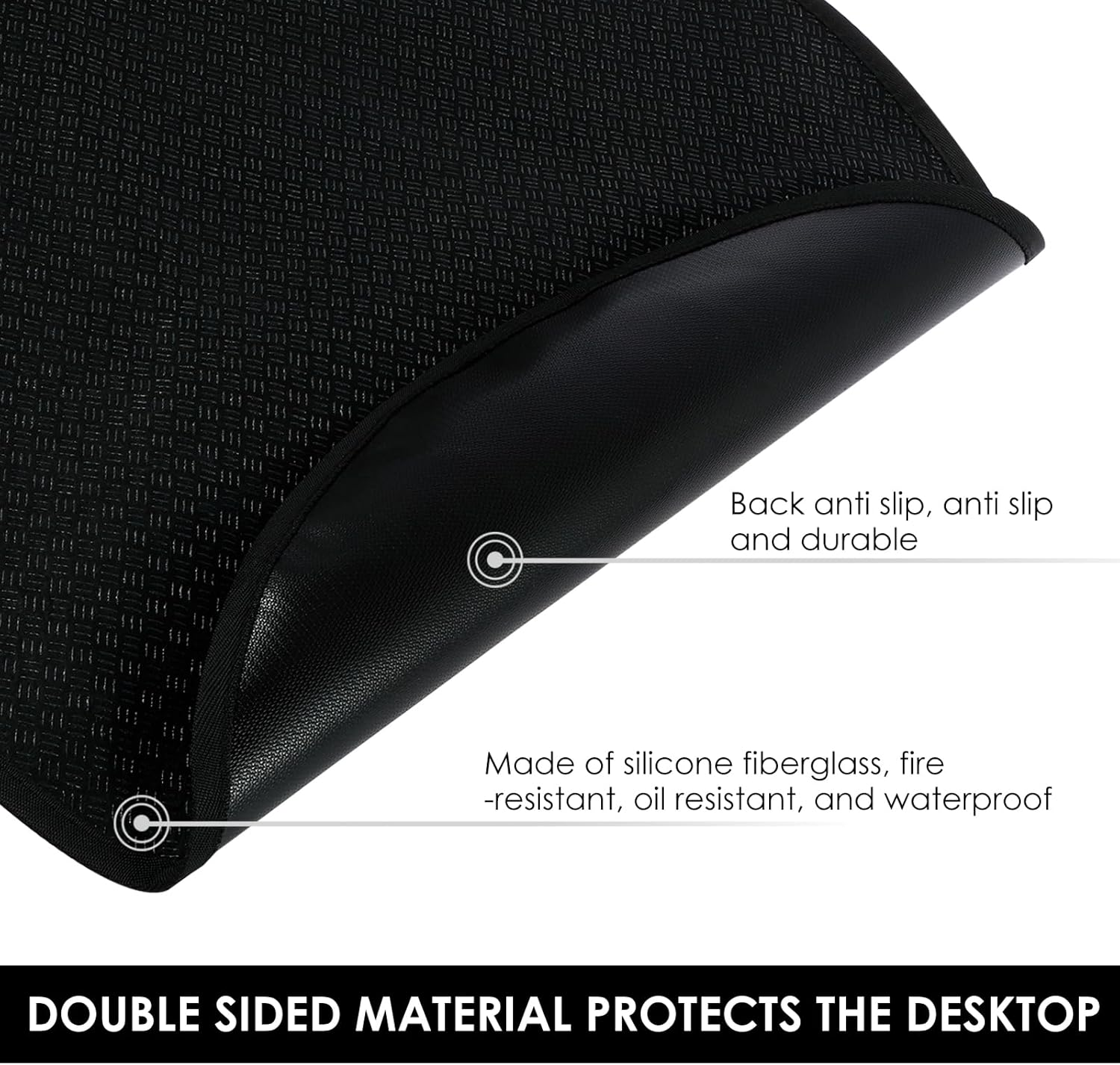 2 Pcs 20" Fire Pit Mats round Fireproof under Grill Mat Fire Pit Deck Protector Mat Oil-Proof Waterproof BBQ Pad Fire Pit Mat for Outdoor Grill Deck Protector for Porch Decks BBQ Camping Bonfires image number 5