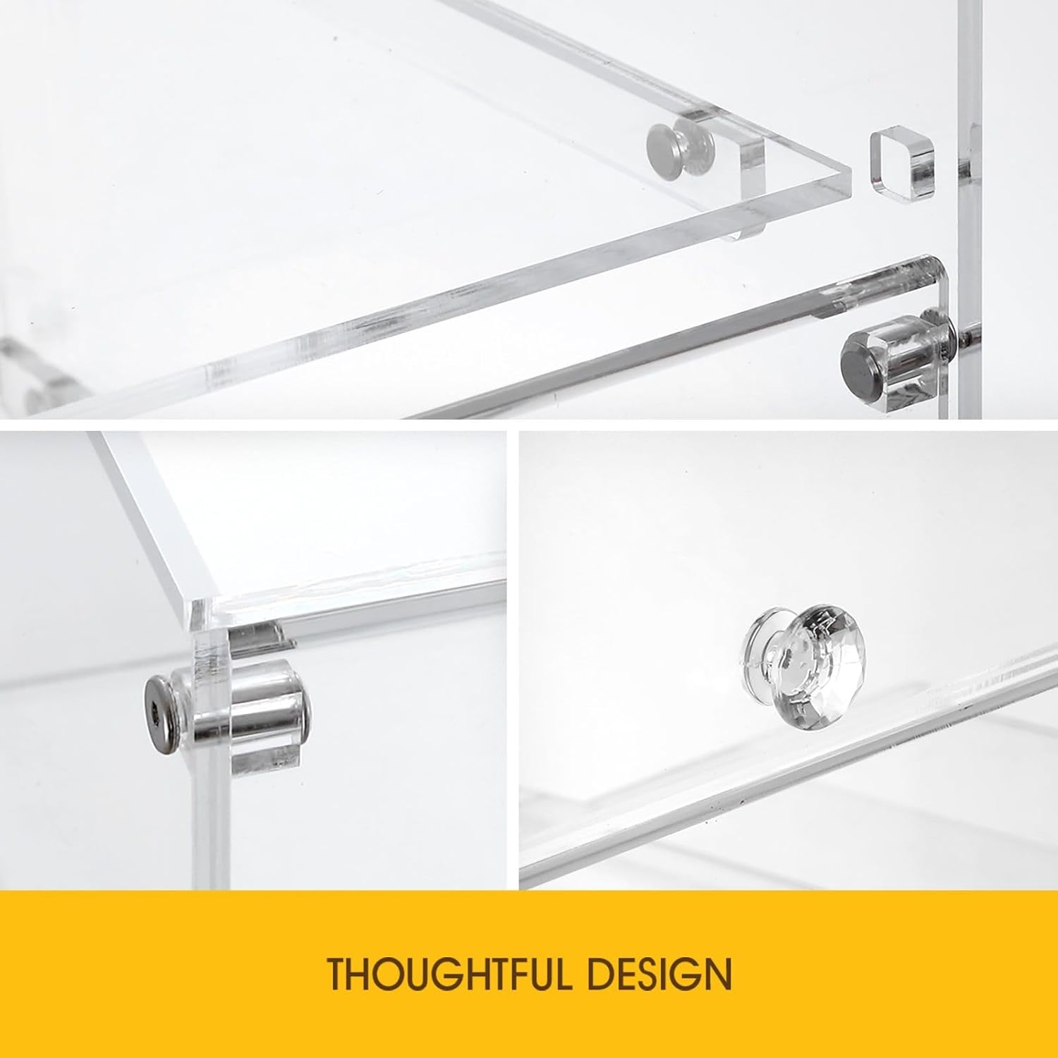 Maxkon Cake Display Cabinet 3 Tier Acrylic Stand Case Unit Holder Bakery Cupcake Muffin Donut Pastry Model Showcase Desktop with Lift-Up Door Transparent image number 5