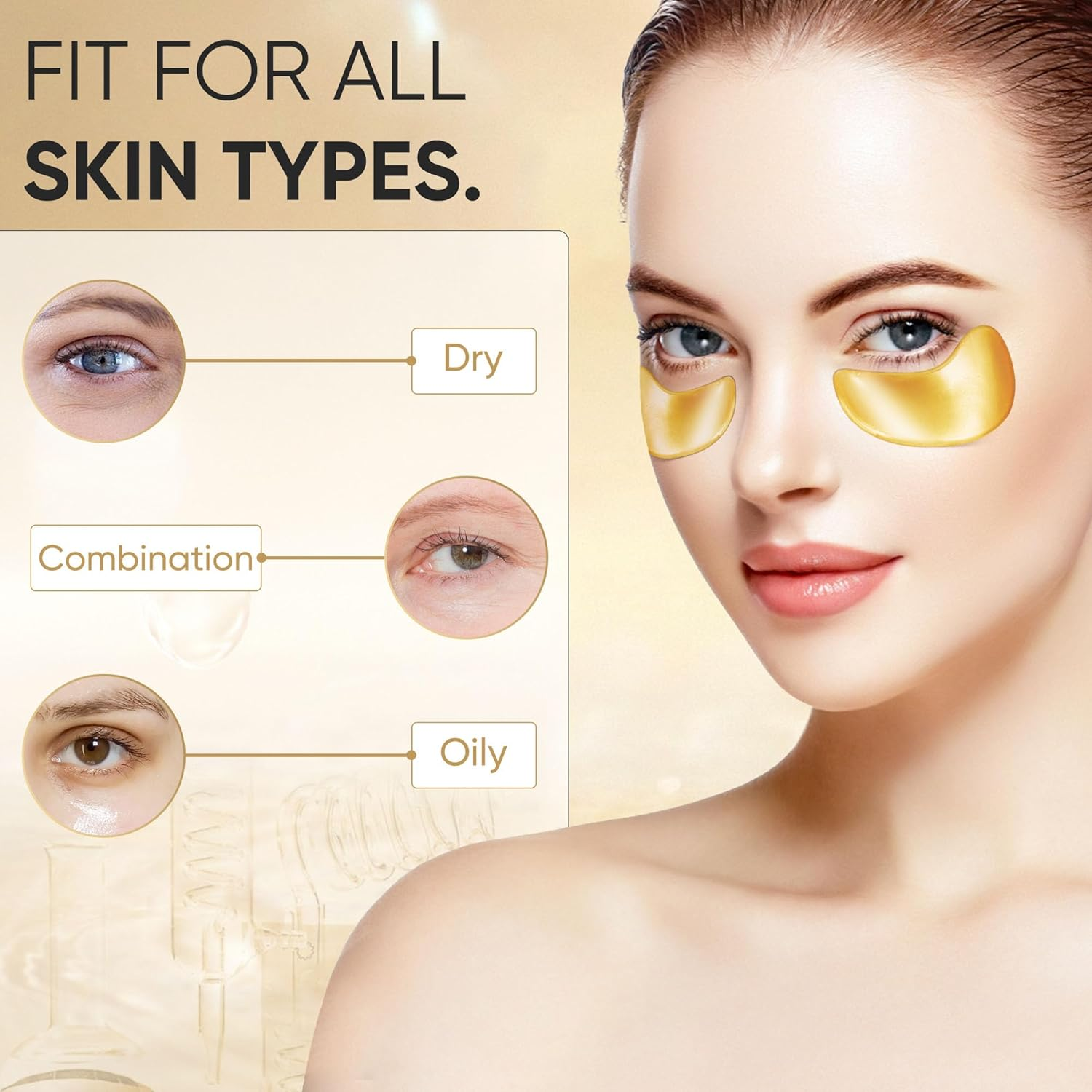 40 Pcs/20 Pairs 24K Gold Eye Mask Collagen under Eye Patch Mask Patches for Dark Circle Puffiness, Refresh, Revitalizing, Travel, Wrinkles, Collagen Eye Patches image number 5