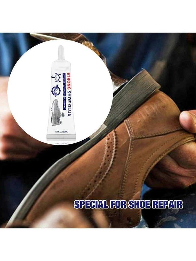 Extra Strong Permanent Shoe Repair Glue Adhesive - Waterproof, Flexible, Crystal Clear - 120Ml (2X60Ml) for Trainer, Boot, Leather, Rubber, Canvas, Heels, Vinyl image number 2