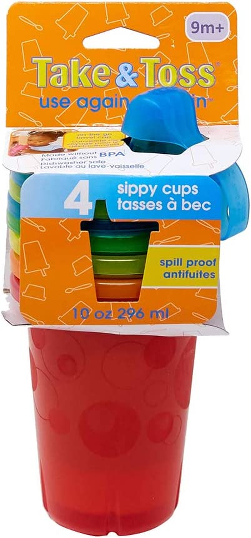 The First Years Take & Toss - Spill Proof Cups (4Pcs) (Color May Vary)