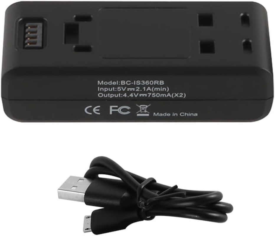 VOANZO Action Camera Dual USB Charger Battery Accessory for ONE R RS Panoramic 4K Outdoor Photography