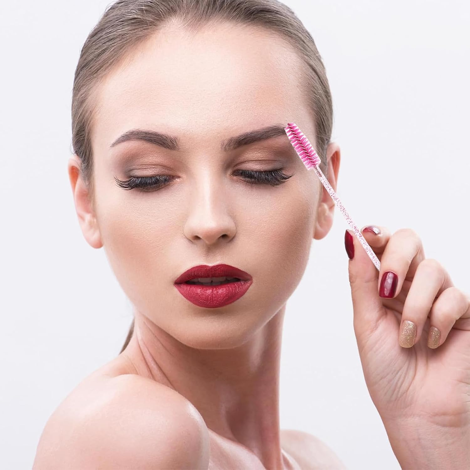 CATOR Pack of 150 Disposable Eyelash Brushes, Eyelash Brush, Eyelash Brush, Disposable Mascara Wands, Mascara Brushes for Eyelash Extension image number 1