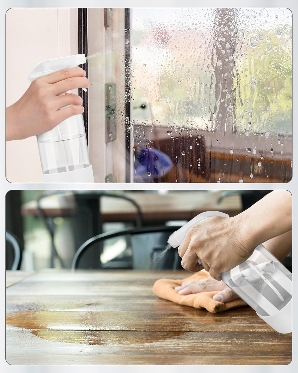 Roinisor Glass Spray Bottles with Silicone Sleeve Protection, Empty 16OZ Reusable Spray Bottles, Refillable Containers with Spray Nozzles for Cleaning Solutions, Plants and Essential Oils 1 Pack White image number 4