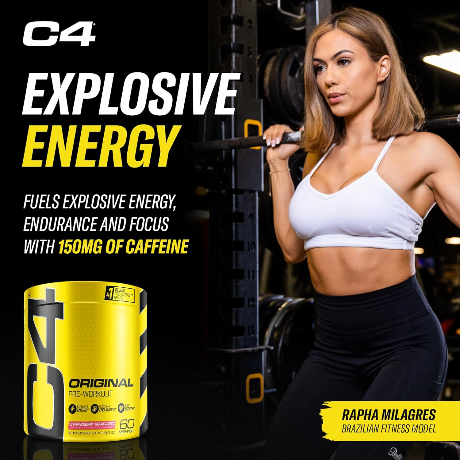 Cellucor, C4 Original Explosive Pre-Workout Supplement, Strawberry Margarita, 60 Servings image number 3
