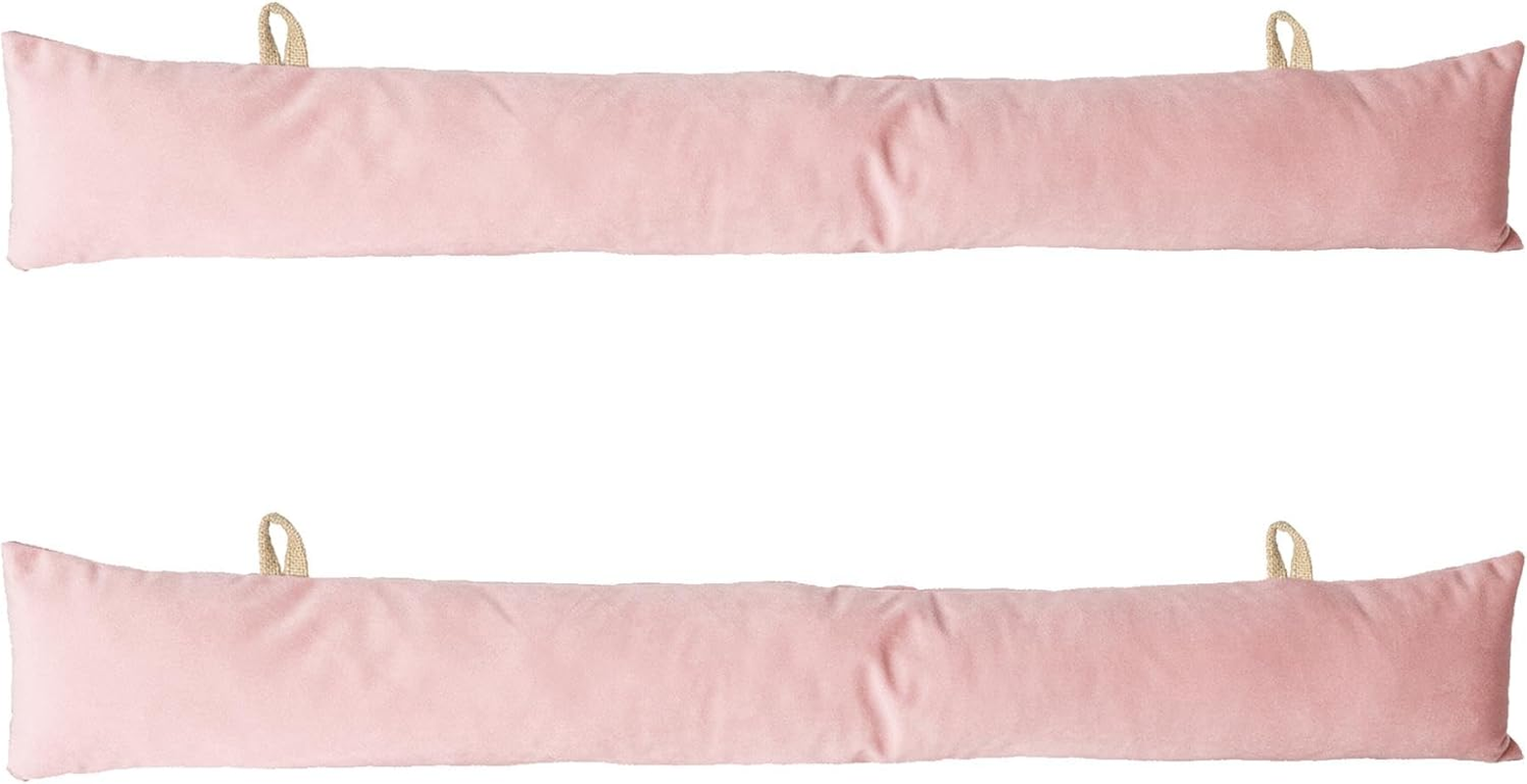 Nicola Spring Door Draught Excluder - 80 X 12Cm - Pink - 1Pc - Velvet Indoor Decorative Wind Stopper Home Interior Air Strip Wind Seal Window Draft Snake Sound Blocker for Home, Office Doors