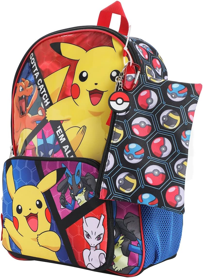 Pokemon Trainer Gotta Catch 'Em All Youth 5-Piece Backpack Set, 5-Pc Gotta Catch 'Em All, OSFA, Classic image number 3