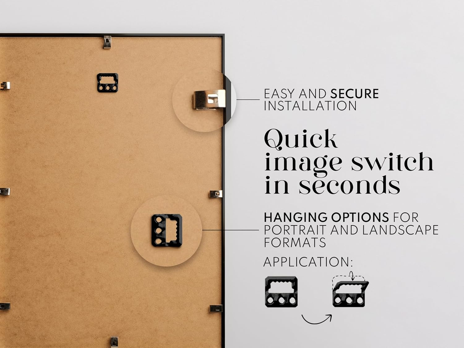 Artower&reg; Picture Frame Black Metal Thin Frame for DIN A4 21 X 29.7 Cm Poster Frame Large Collage Picture Frame Metal 21 X 30 Cm Aluminium Slim Picture Frame Black Poster Frame image number 6