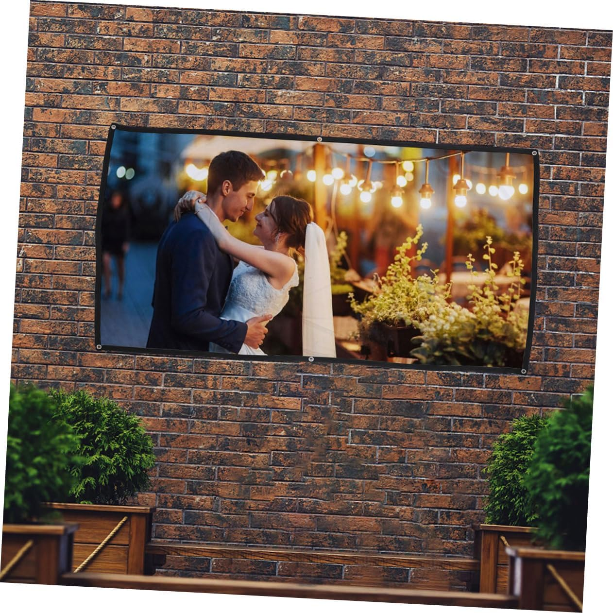 Polyester Portable Projector Screen Outdoor Indoor Movie Screen Easy to Use Carry image number 4
