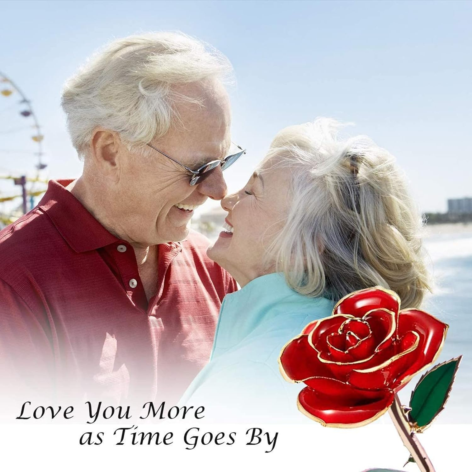 VIYNRAN Gold Dipped Rose, Viynran Long Stem 24K Gold Dipped Real Rose Lasted Forever with Stand, Best Romantic Anniversary Valentines Day Gifts image number 3