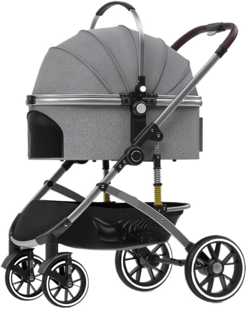 Pet Stroller Dog Stroller Cat Stroller Folding Pet Stroller with Storage Basket Travel Dog Strollers with Detachable Carrier for Small Medium Cats Dogs Dog Pram Dog Cat(Color:D)