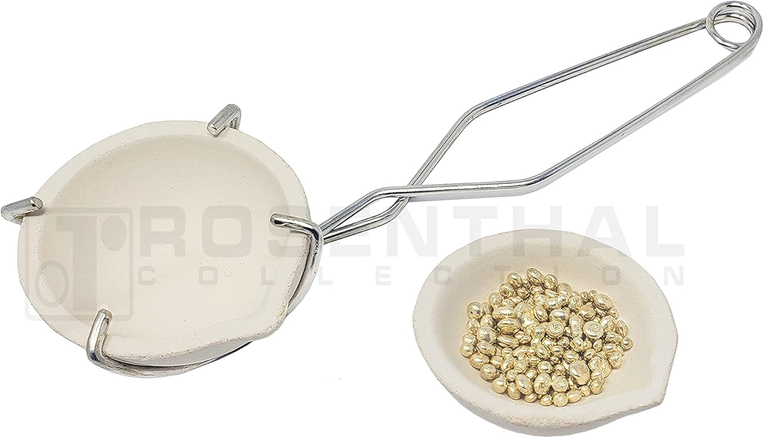 Small Melting Ceramic Crucible Dish Cup Set of 2 Melting Gold Silver Copper with Whip Tongs Handle 2A image number 5