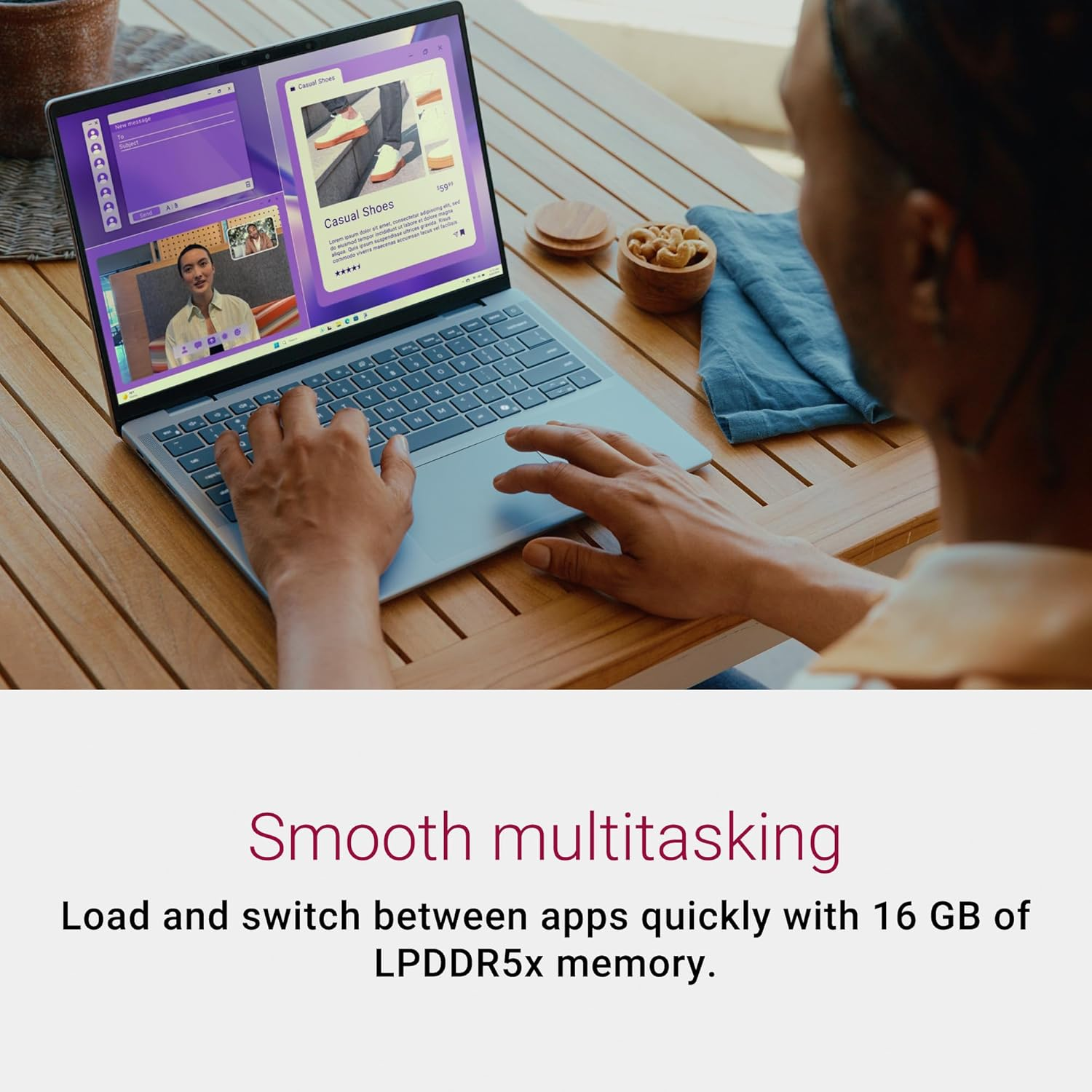 Dell Inspiron 14 plus Copilot+ PC with On-Device AI - Snapdragon&reg; X plus 10 Core Processor - 14" QHD+ Display - 16GB - 512GB SSD - Qualcomm Adreno Graphics - Fingerprint - Ice Blue Metal image number 1