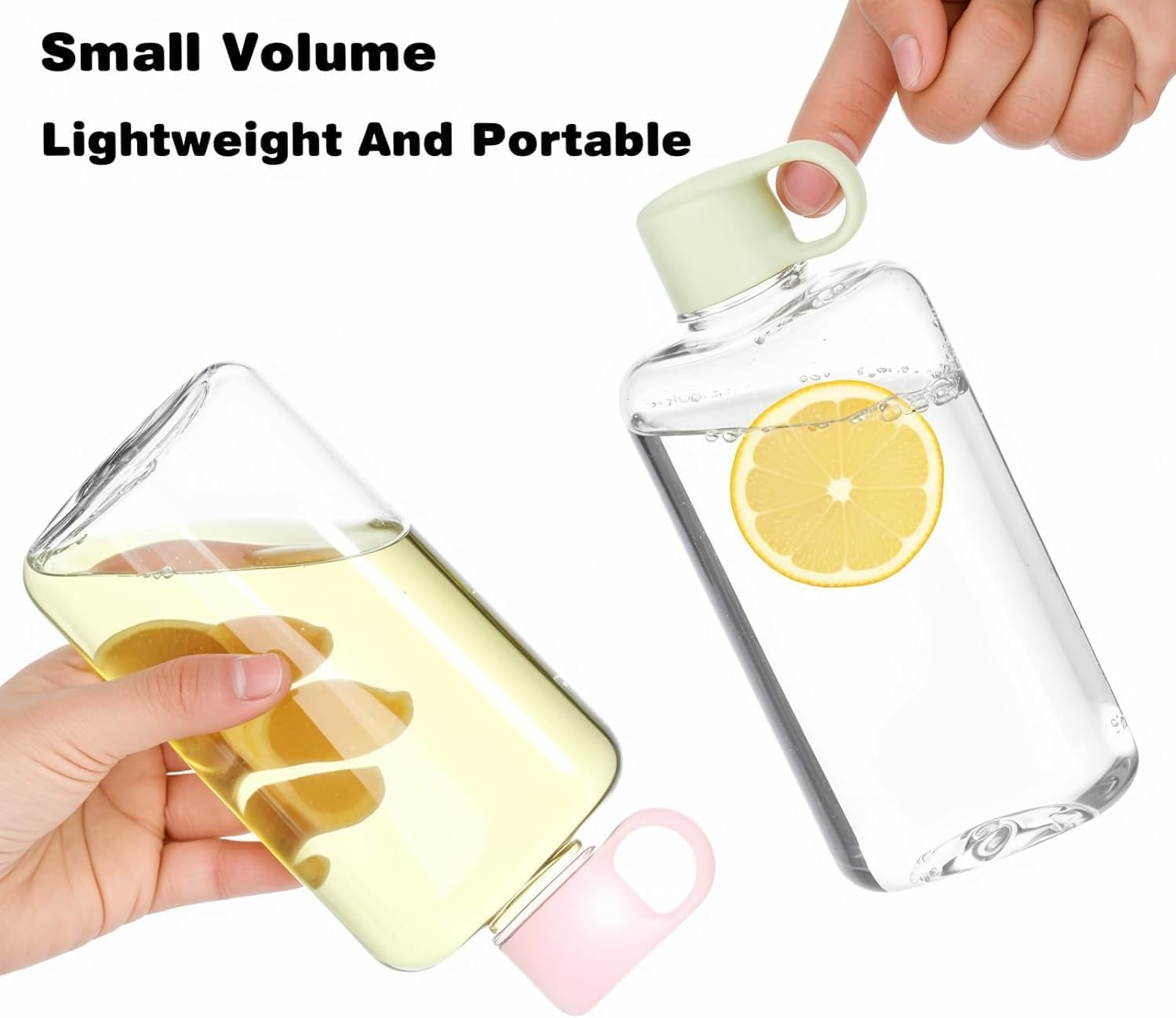 1Pc 360Ml Flat Portable Purse Square Water Cup, Slim Square Pocket Bottle, Portable Flat Slim Drinking Bottle, Green image number 2