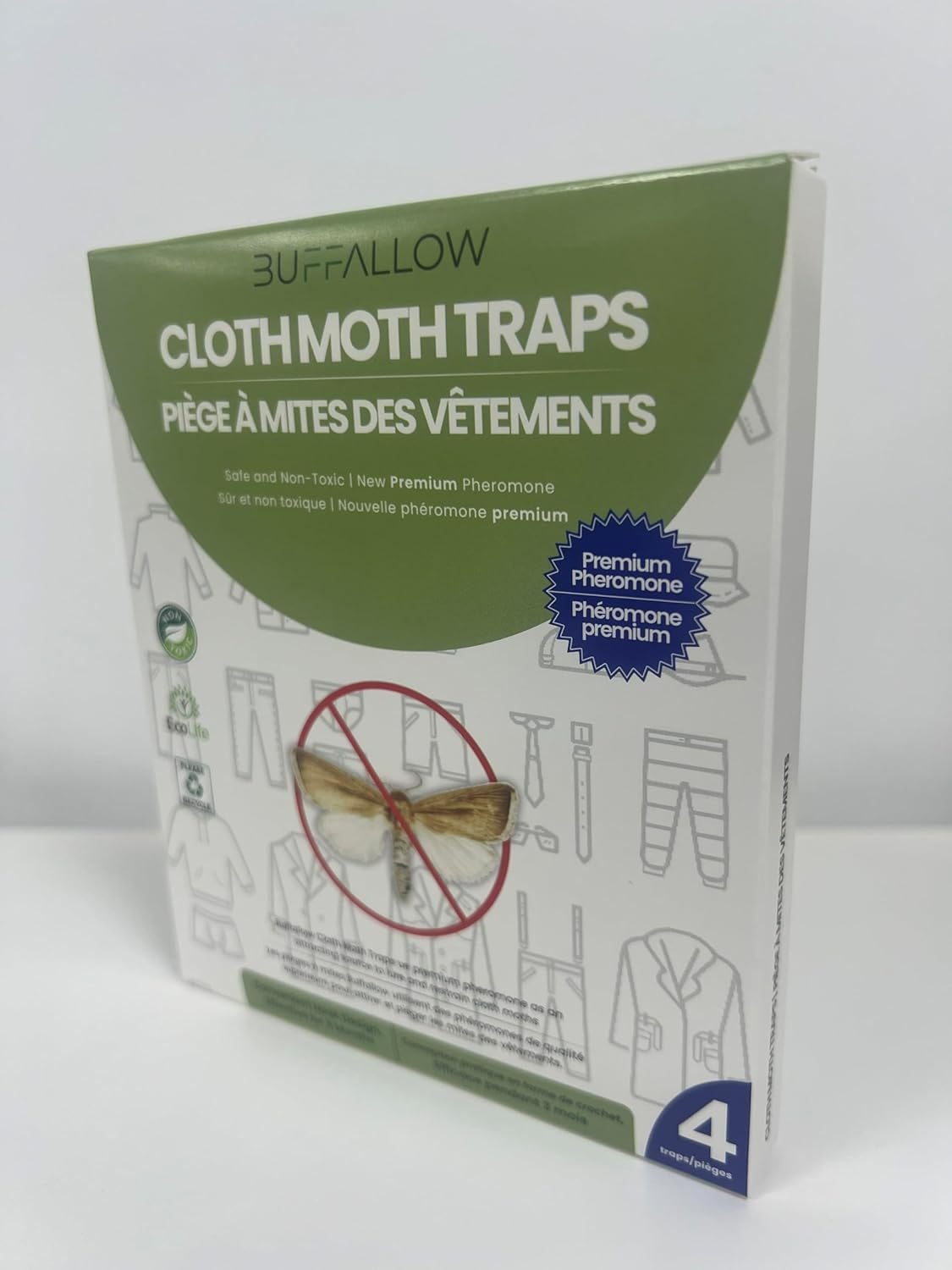 4 Pack Clothes Moth Traps | Child and Pet Safe | Protect Clothes, Sweaters, Wool, Carpet | Adhesive Moth Traps for Clothes image number 1