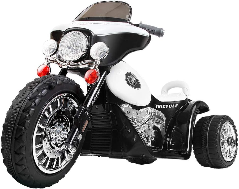 Rigo Kids Ride on Motorbike Car Police Motorcycle, 6V Battery Horn Headlight Built-In Music 25Kg Capacity 3 Wheels Electric Motorcycle Cars for Toddlers Baby Walkers Little Tikes Rides Kid Toy Black image number 5