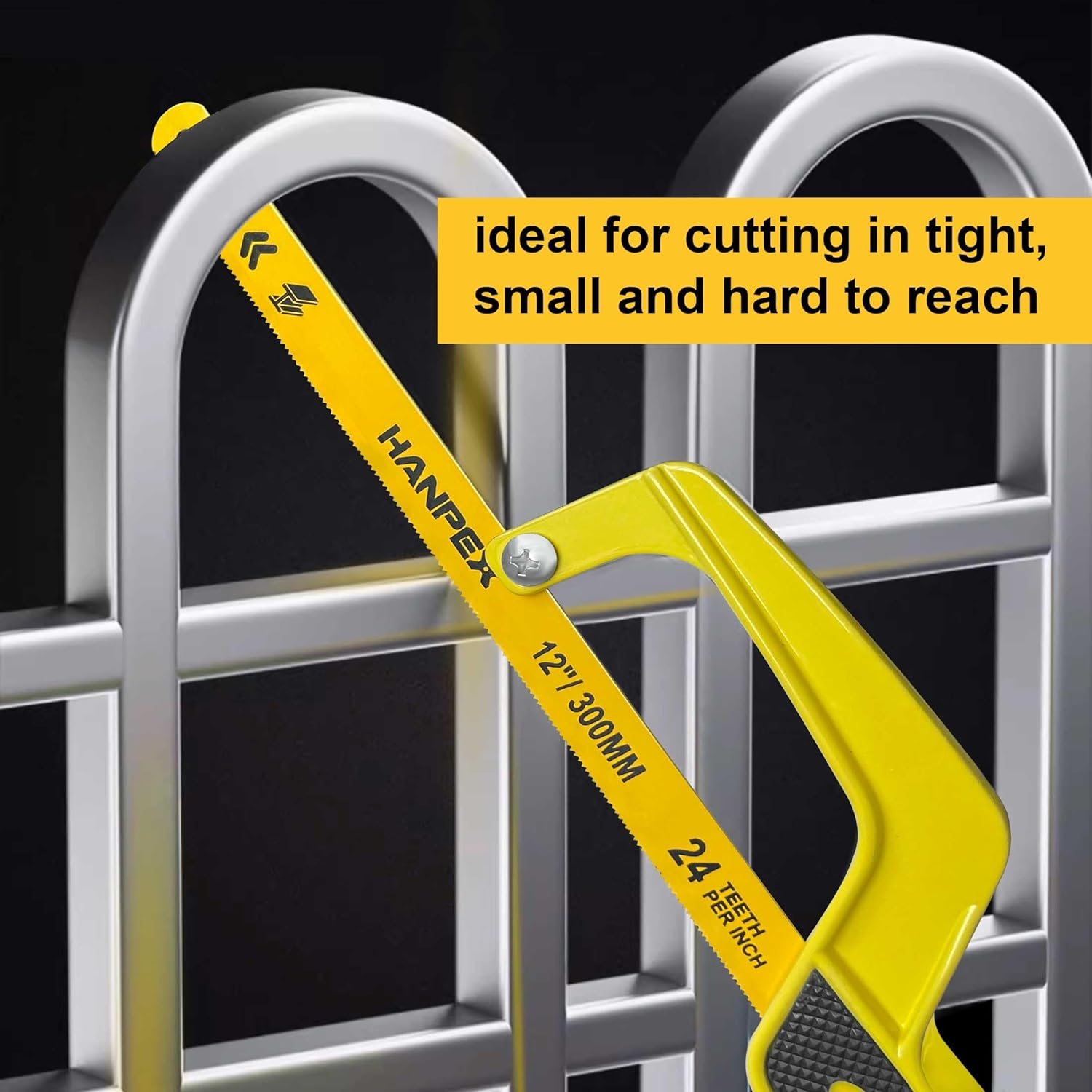 Hanpex Mini Hacksaw for Metal, Compact Hand Operate Aluminum Hack Saw with 12 Inch Flexible Bi-Metal Hacksaw Blade &ndash; Metal Cutting Saw, Small Hacksaw for Metal and Wood image number 6