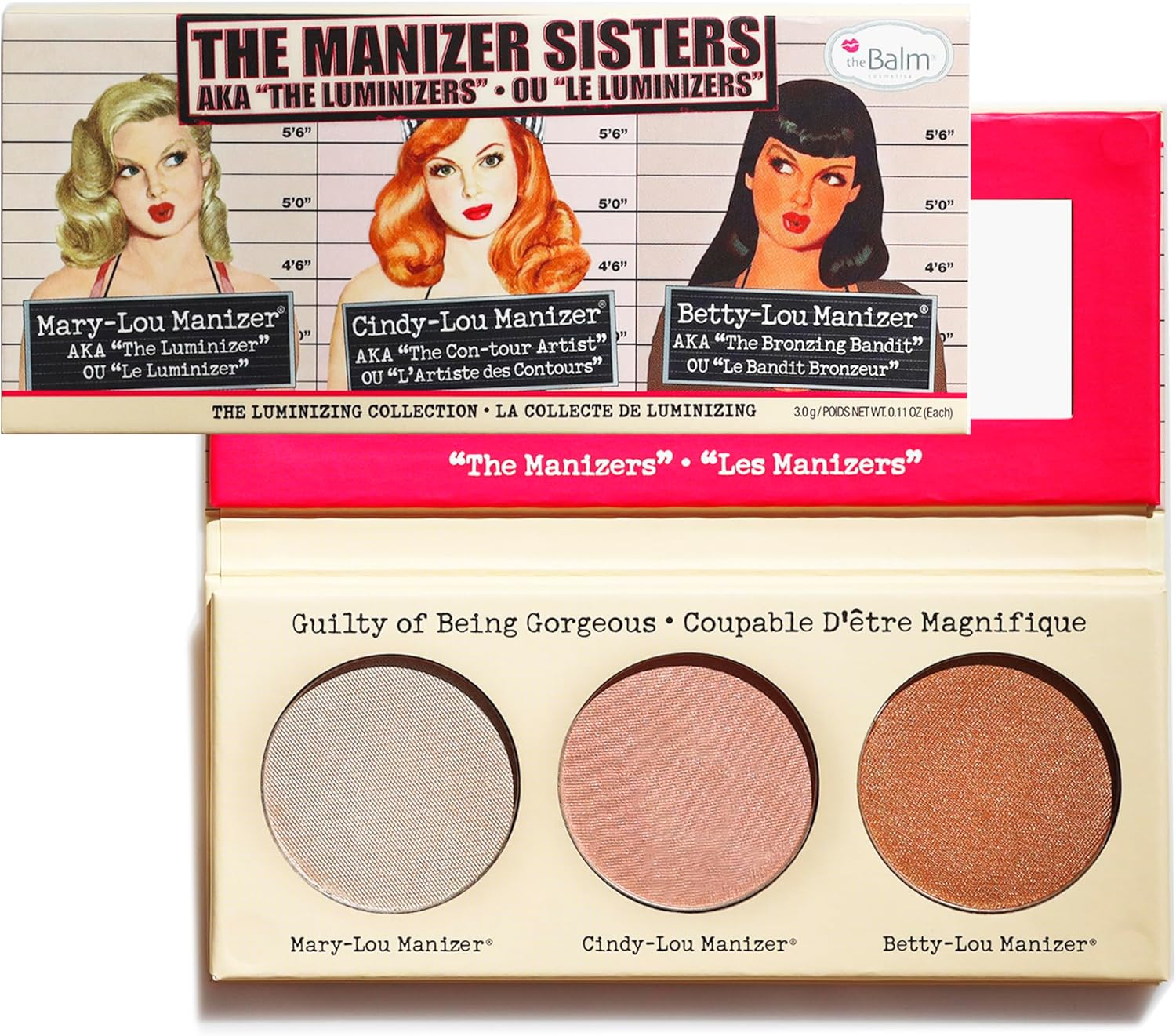 Thebalm the Manizer Sisters Betty Lou Manizer, Cindy Lou Manizer, Mary Lou, 3 G, 3 Count (Pack of 1), 681619806315