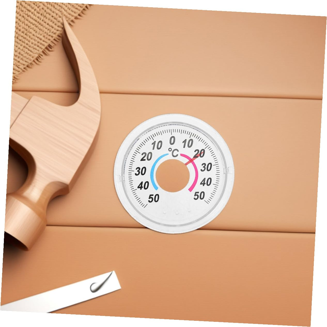 Portable round Indoor Window Thermometer Plastic Pointer Style Temperature Gauge for Door Use image number 1