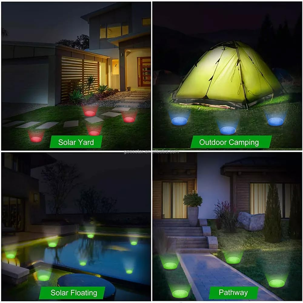 Solar Ground Lights,Led Outdoor Solar Disc Lights,Ip 65 Waterproof,Suitable for Gardens, Patios, Sidewalks Driveway,Steps,Walkway (White and Warm) (Colour, 20 PCS)