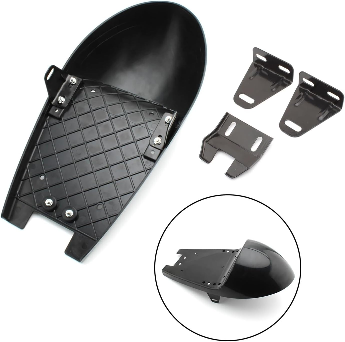 Muzhen Store Universal Racer Street Seat Saddle Bench Vintage Motorcycle Parts image number 3