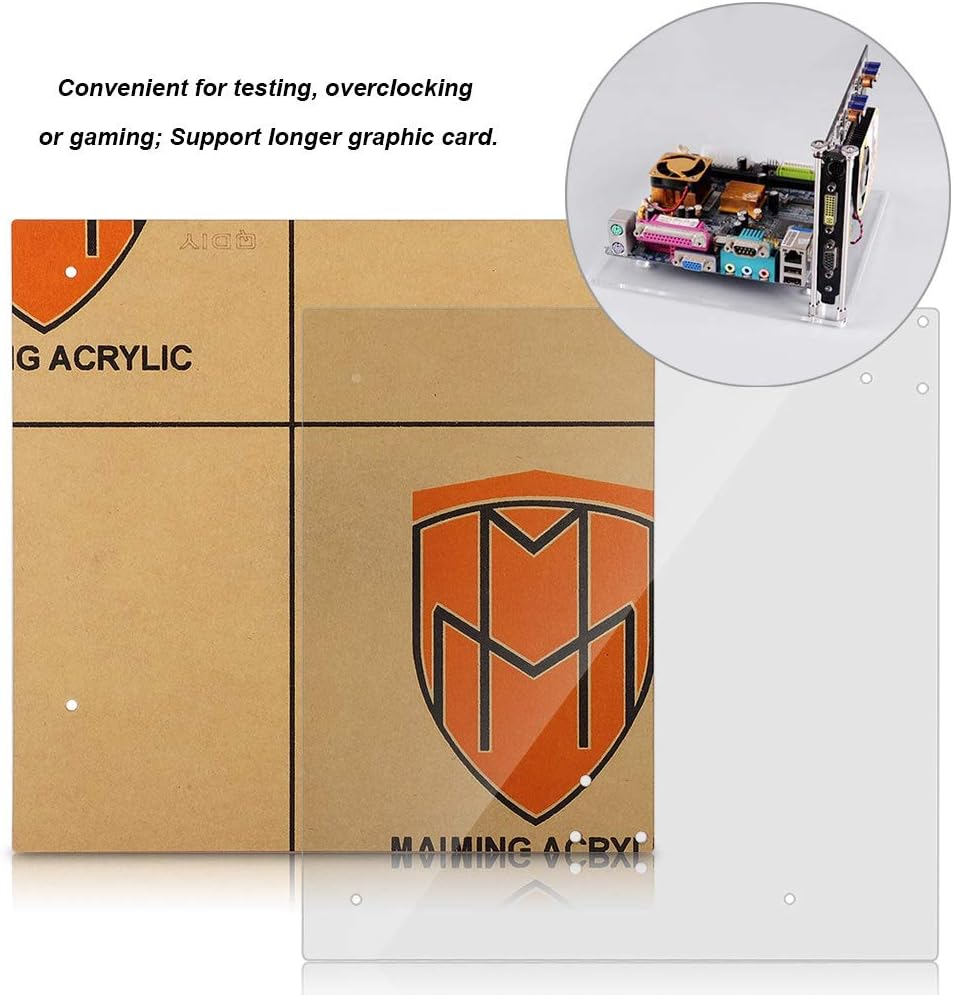 PC Open Frame Test Bench, Transparent ITX Motherboard Overlock DIY Open Air Frame Chassis PC Case, 198 X 194 Mm Acrylic, Easy to Assemble Kit image number 5